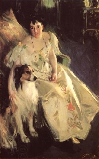 Anders Zorn Portrait of Mrs Bacon China oil painting art